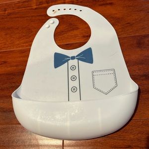 Hudson Baby silicone bib with bow tie design